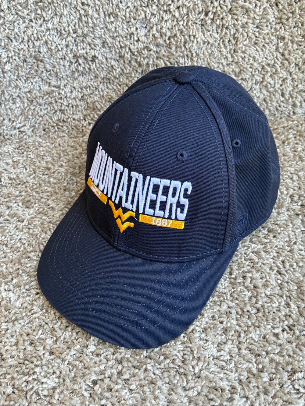 West Virginia Mountaineers Navy Blue SnapBack Top of the World Cap